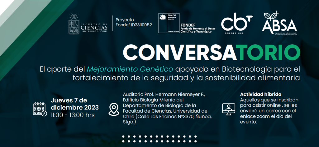 Afiche conversatorio Mejoramiento genético vegetal apoyado en biotecnología