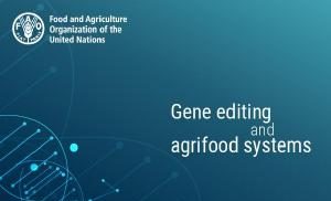 Portada de documento de FAO "Gene editing and agrifood systems"